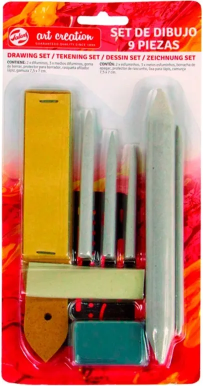 SET DIBUJO DIFUMINOS 9 PIEZAS TALENS