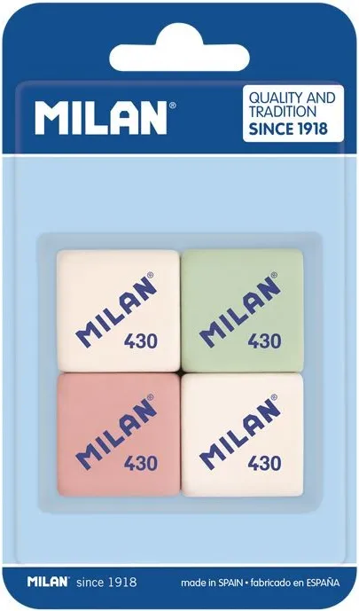 GOMA DE BORRAR MILAN 430 BLISTER 4 UNIDADES