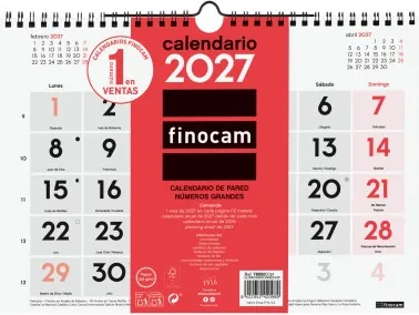 CALENDARIO PARED NºGRANDES M 300X210 2027
