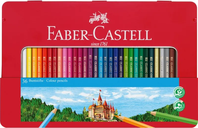 LÁPIZ FABER CASTELL 36 COLORES CAJA METAL