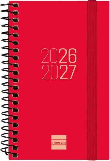 AGENDA FINOCAM ESPIRAL E3 SV HORIZ.ROJO 26-27