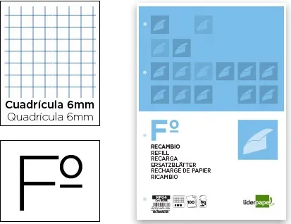 RECAMBIO  Fº 100H 60G CUADRO 6X6 4 TALADROS