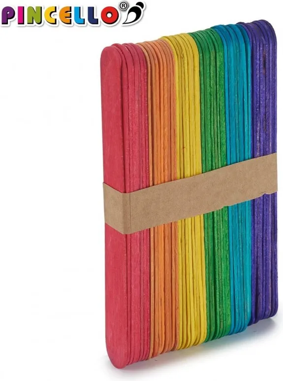 PALOS MADERA GRANDES COLORES 50 UNIDADES
