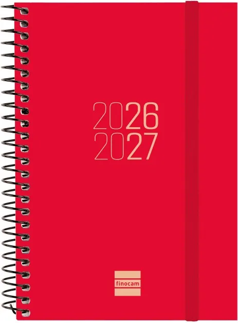 AGENDA FINOCAM ESPIRAL E8 SV HORIZ.ROJO 26-27