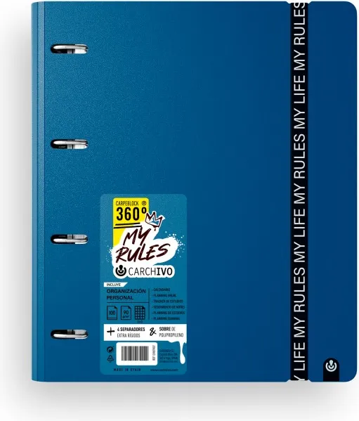 CARPEBLOC A4 4AN MY RULES 360º DEEP BLUE