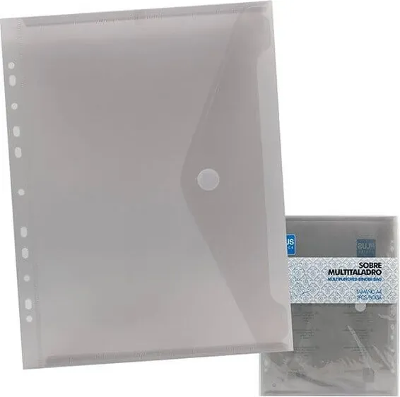 SOBRE VELCRO A4 MULTITALADRO TRANSPARENTE