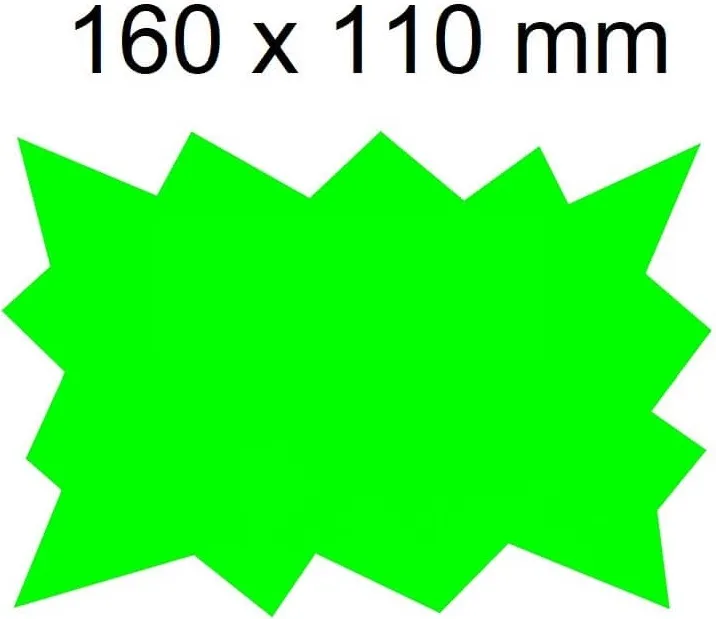 ETIQUETA MARCA PRECIOS 16 X 11cm VERDE