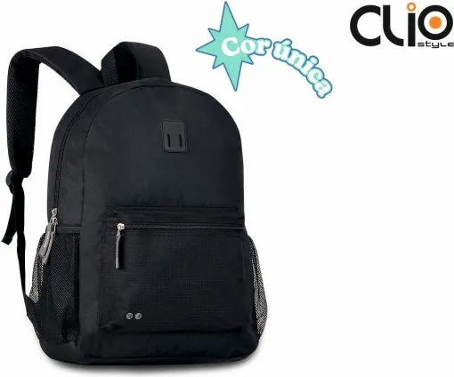 MOCHILA CLIO NEGRA 43X30X13 C/2 CREMALLERAS