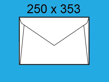 SOBRES PLANO SAM 250X353 BLANCO C/250