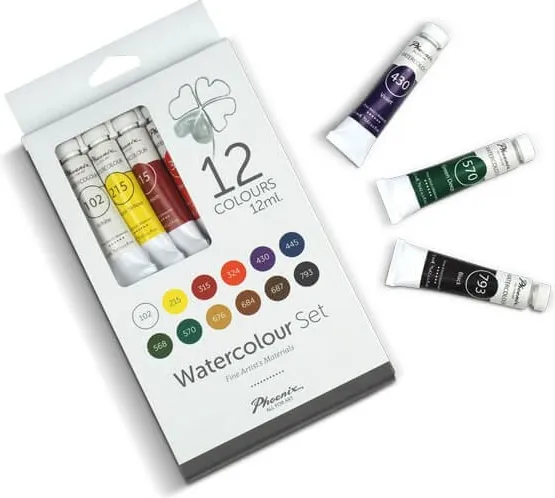 ACUARELA SET 12 TUBOS SURTIDOS 12ML.PHOENIX