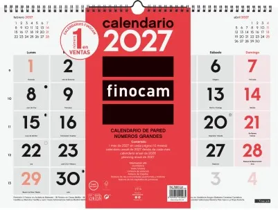 CALENDARIO PARED NºGRANDES L 430X310 2027