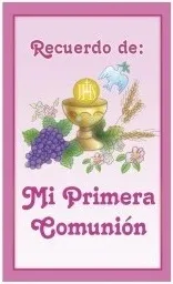 ROLLO ETIQUETAS COMUNIÓN ROSA