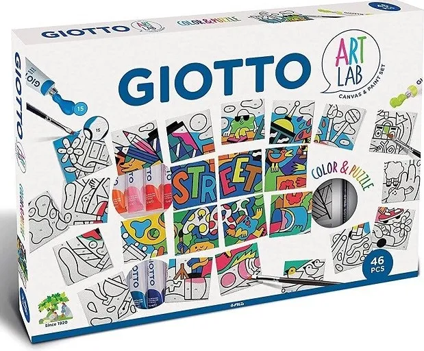 GIOTTO ART LAB COLOR &amp; PUZZLE JUEGO TÉMPERAS