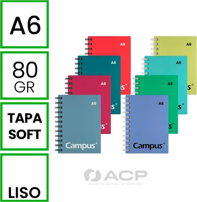 BLOC A6 CAMPUS 60H SOFT NATURAL LISO 80GR