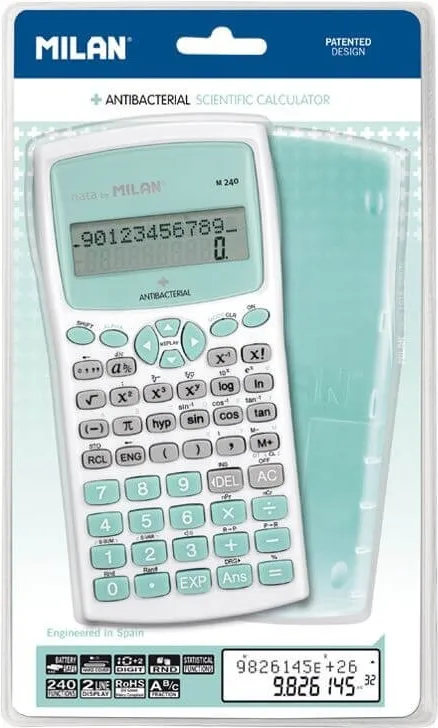 CALCULADORA CIENTÍFICA M240 TURQUESA ANTIBACTERIAL