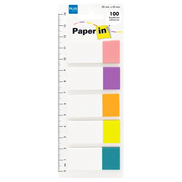 BANDERITAS PAPER IN PAPER PLUS TEXTO 5 COLORES