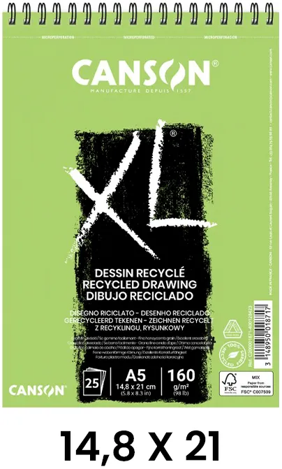 BLOC DIBUJO XL CANSON DESSIN 30H A5 160G