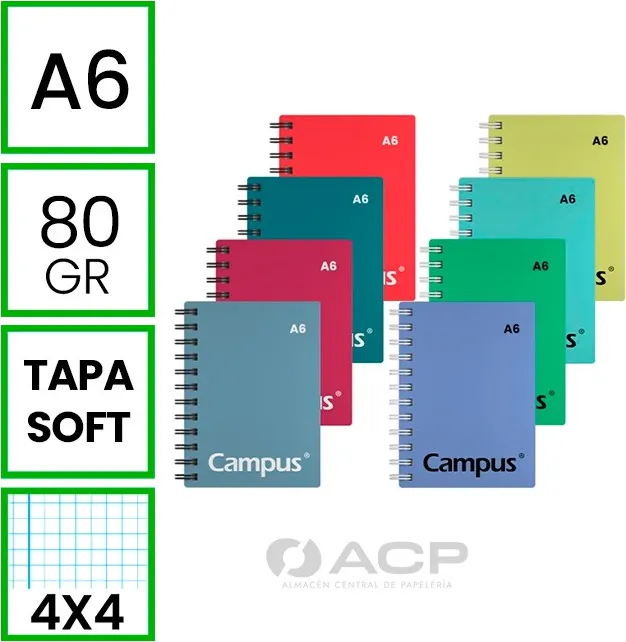 BLOC A6 CAMPUS 60H SOFT NATURAL 4X4 80GR