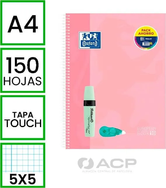 BLOC A4 OXFORD 150h EUROPEANBOOK 10+MARCADOR+CORRECTOR