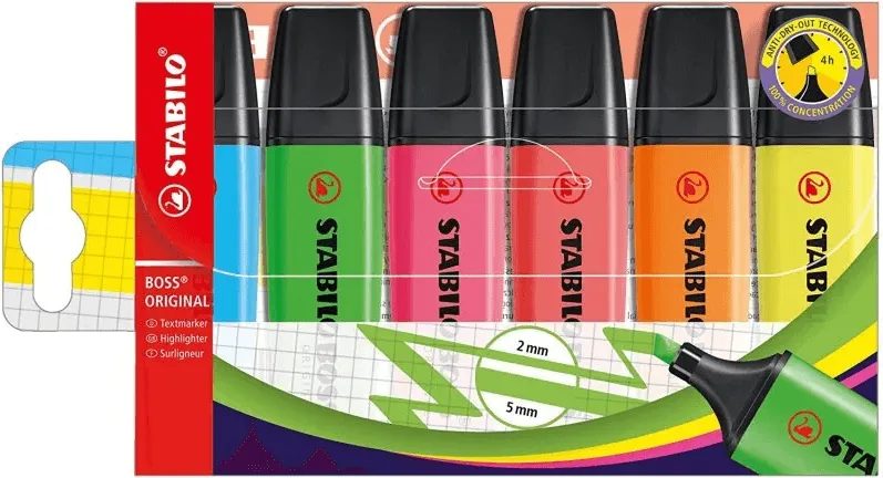 ROTULADOR STABILO BOSS 6 COLORES