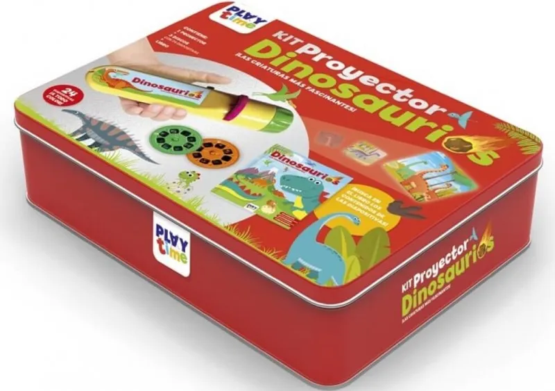 KIT PROYECTOR DINOSAURIOS - CAJA METALICA