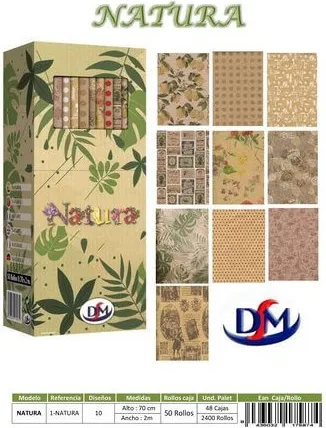 ROLLO PAPEL REGALO NATURAL 0.70 x 2 m