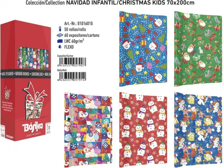 ROLLO PAPEL REGALO 70X200CM NAVIDAD