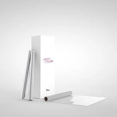 PAPEL CELOFAN 0,80X50M PUNTOS BLANCOS