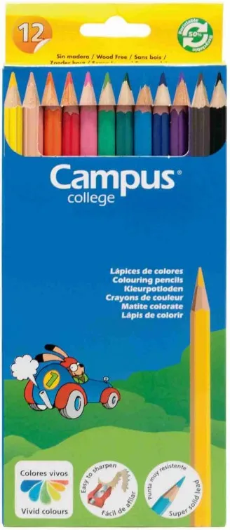 LÁPICES CAMPUS COLLEGE 12 COLORES