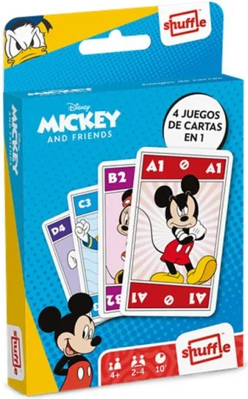 CARTAS SHUFFLE FUN 5TH MICKEY&amp;FRIENDS - JUEGO 4 EN 1