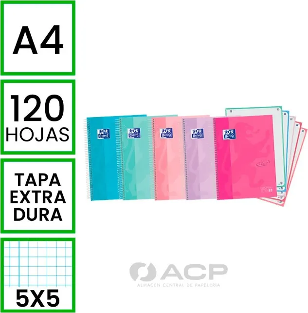 BLOC EUROPEANBOOK 5 TOUCH PASTEL A4+ 120H 5X5