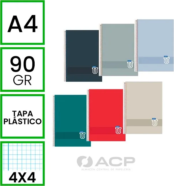 BLOC A4 CAMPUS 80H 90GR.T.PLÁSTICO CUADRO 4X4