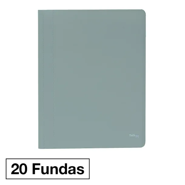 CARPETA FUNDAS PLUS A4 ECO 20F GRIS
