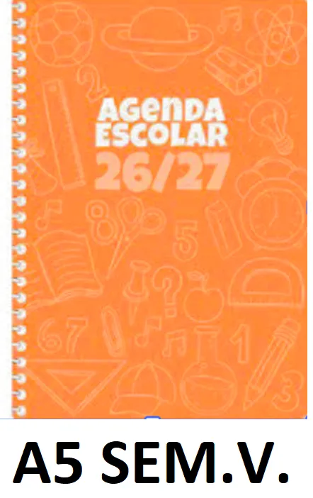 AGENDA ESC.DIDEX A5 SEM.V. POLIPR. NARANJA 26-27