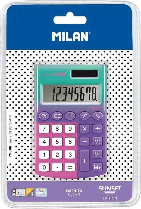 CALCULADORA MILAN POCKET 8 DIG.ROSA-LILA