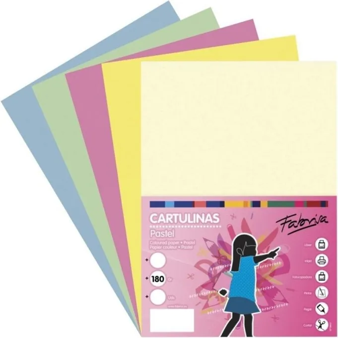 CARTULINA  A4 PASTEL 50HOJAS SURTIDAS