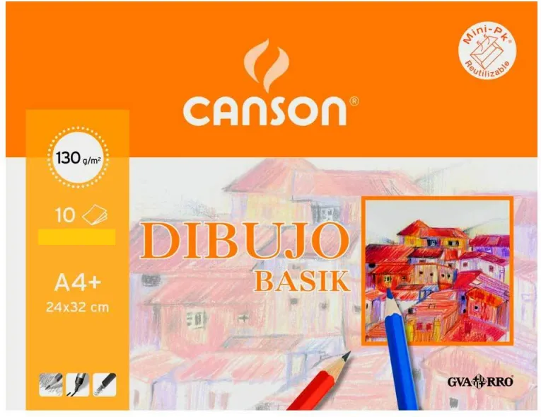 LÁMINAS DIBUJO BASIK A4+ LISO MINIPACK 10H.
