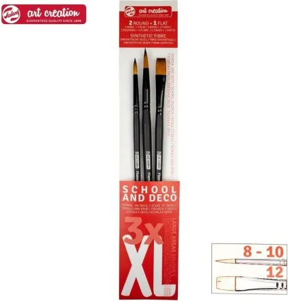 PINCELES ESCOLAR Y DECO XL BLISTER 3 UN.