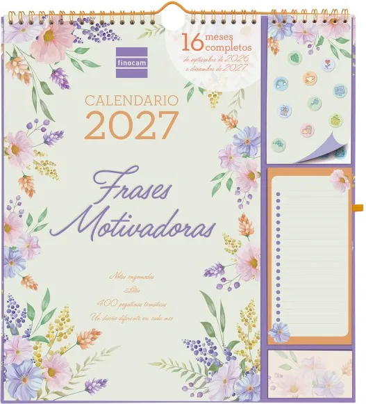 CALENDARIO FINOCAM PLUS FRASES MOTIVADORAS 16 MESES 26-27