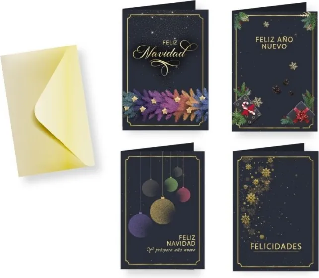 TARJETA FELICITACION FOIL GREEN/GOLD