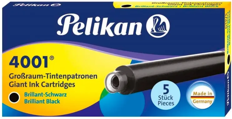 CARTUCHOS PELIKAN LARGO NEGRO GTP/5