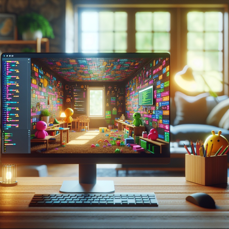 Scratch interface with sprites and coding blocks on a computer screen.