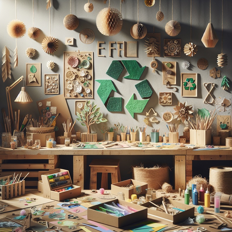 Eco-friendly art supplies and crafts made from recycled materials.