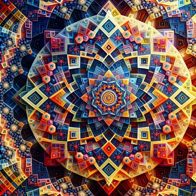 Colorful geometric patterns illustrating the blend of art and math.