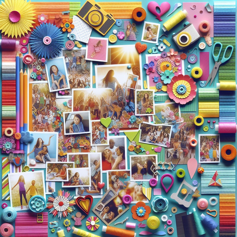 A detailed scrapbook page with colorful decorations and photos.