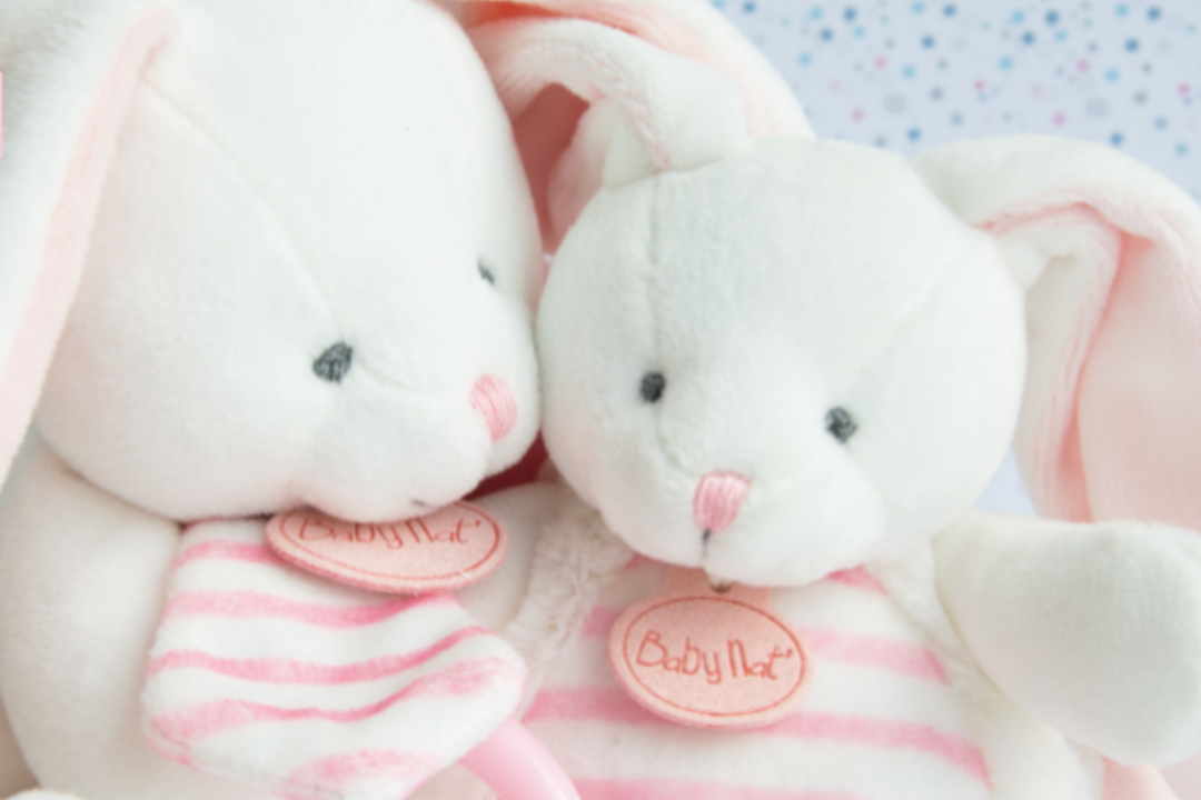 babynat doudou tendre lapin rose