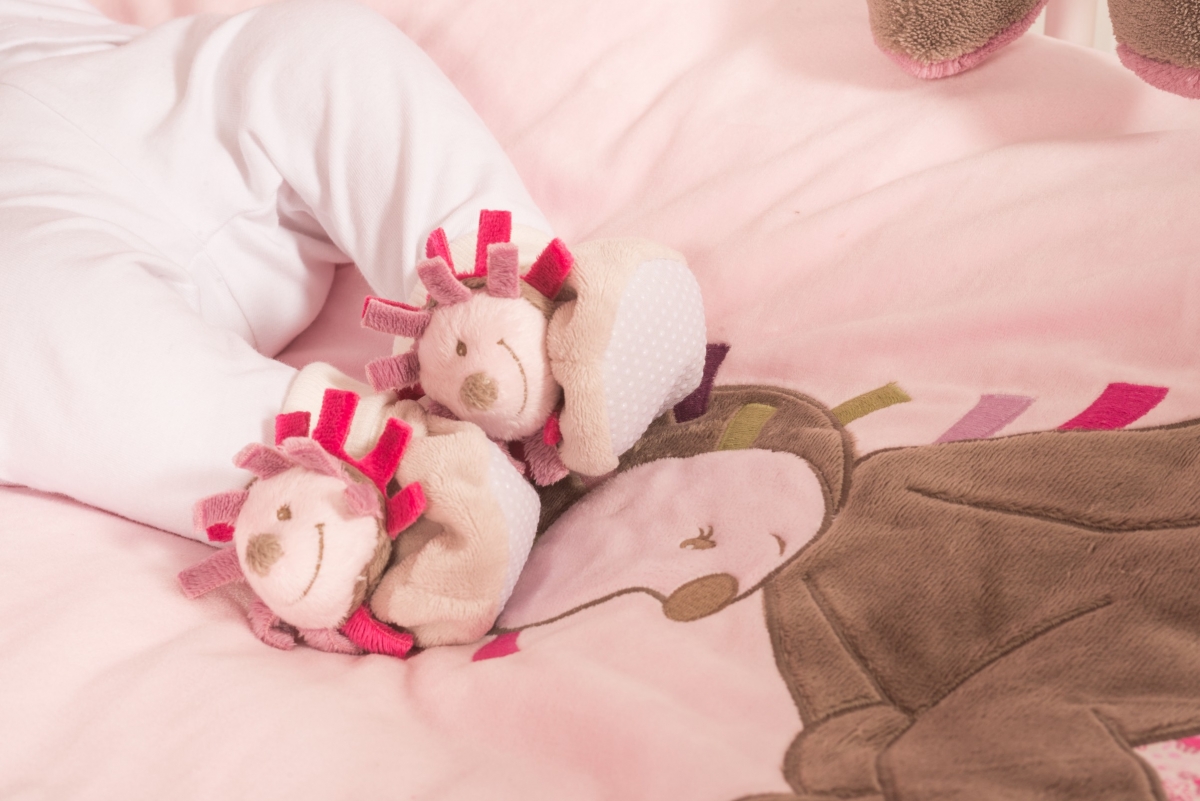 chaussons bébé fille hérisson