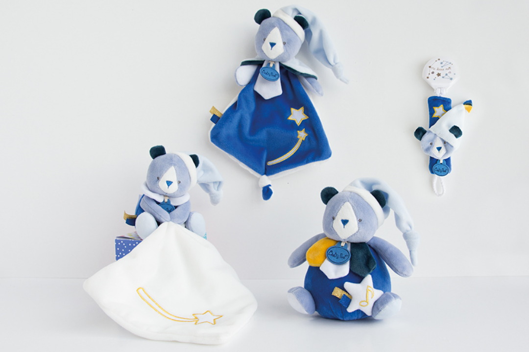 Babynat doudou comète ours bleu