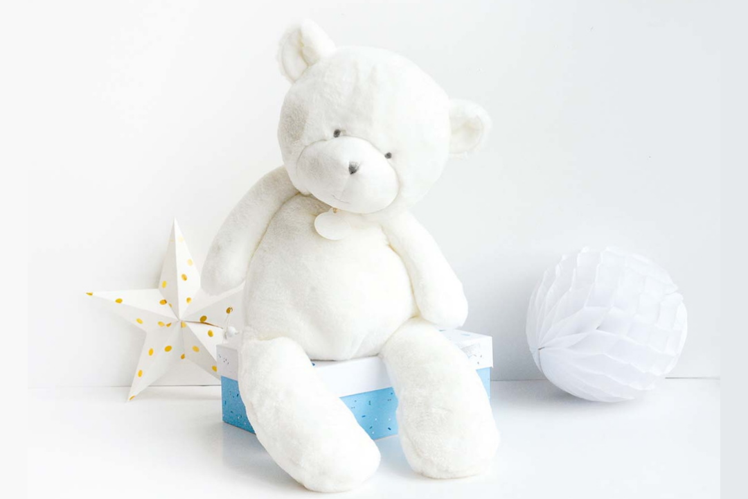 doudou et compagnie ours blanc 50 cm