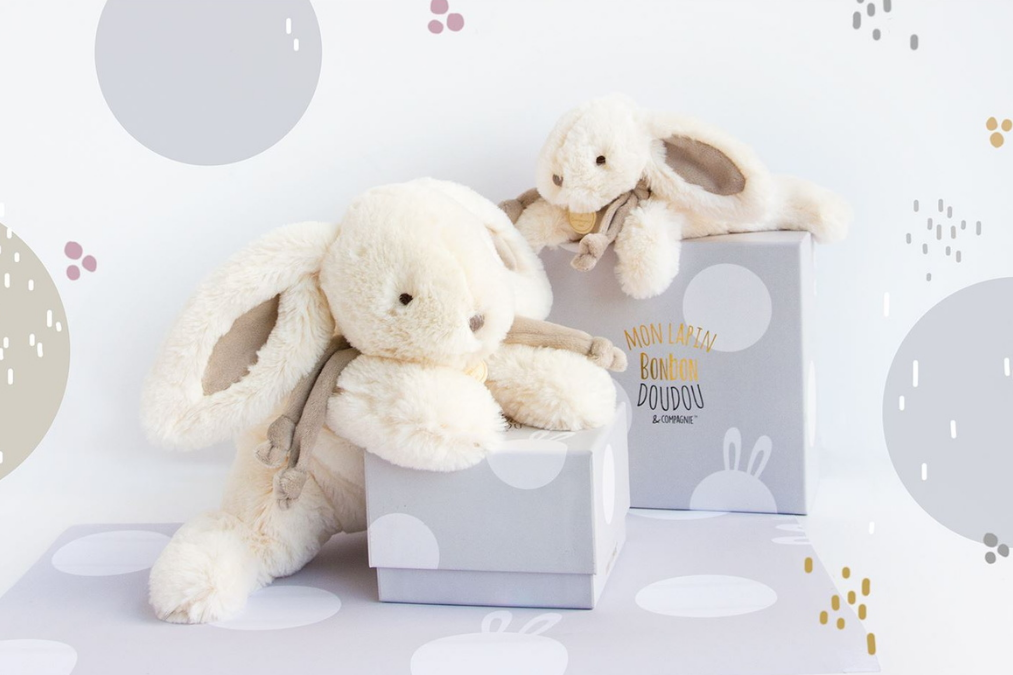 doudou et compagnie lapin bonbon taupe